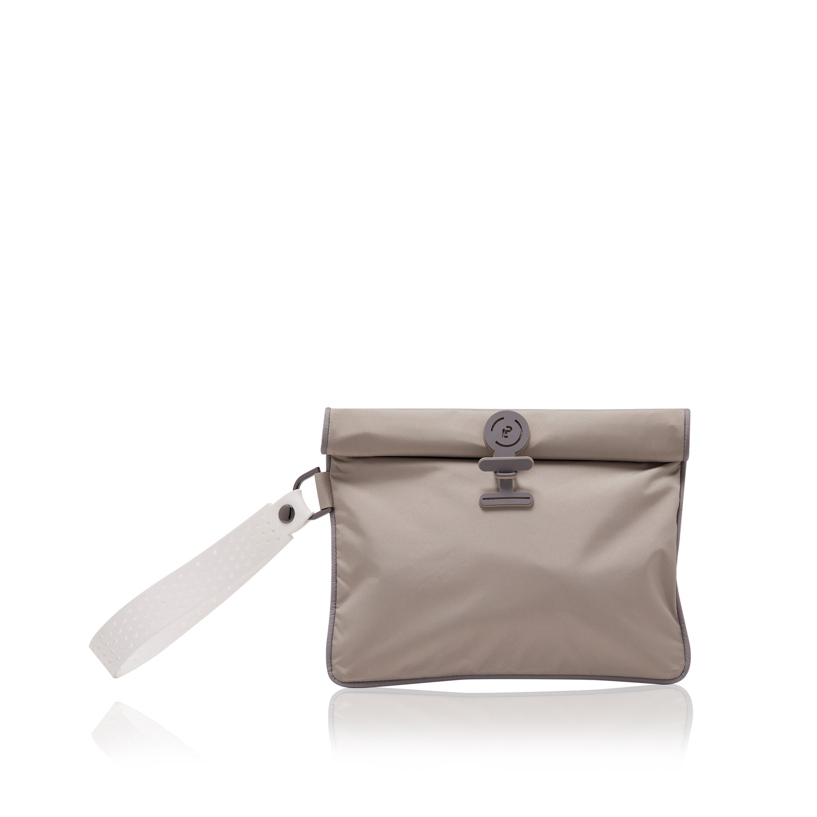 Small waterproof Wet Bag to put wet swimwear, in soft beige and grey