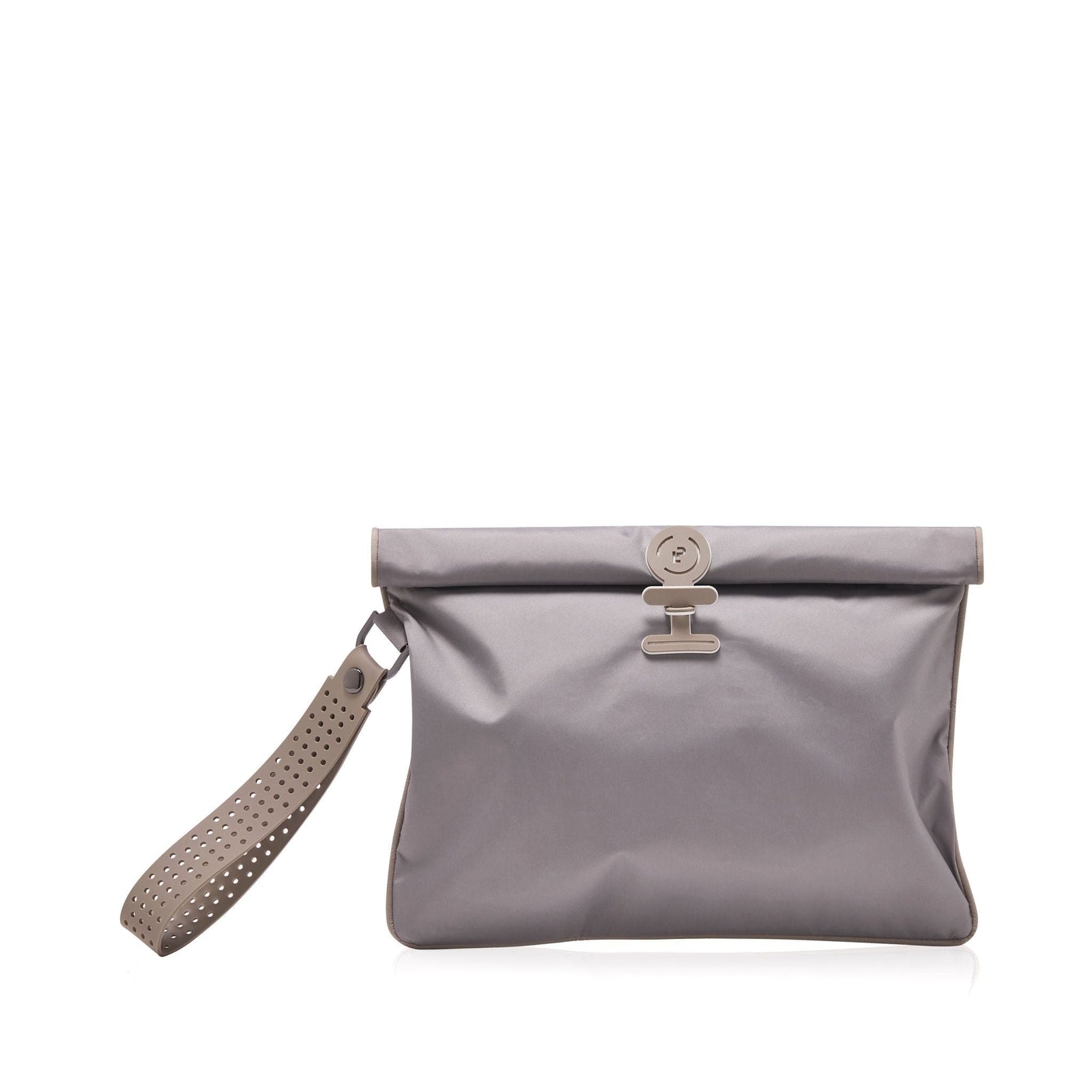 Large waterproof Wet Bag to put wet swimwear, in dark taupe and soft beige