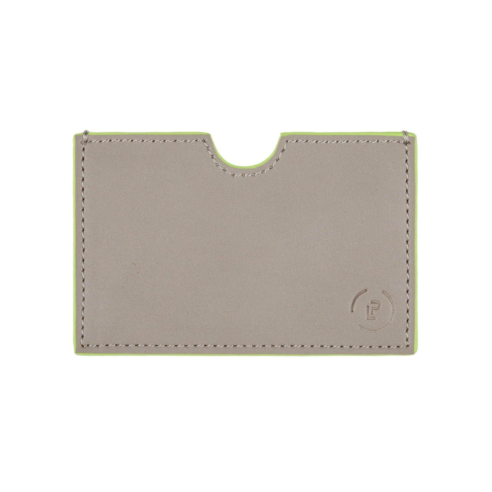 Card Wallet in Walnut Neon Green colourway