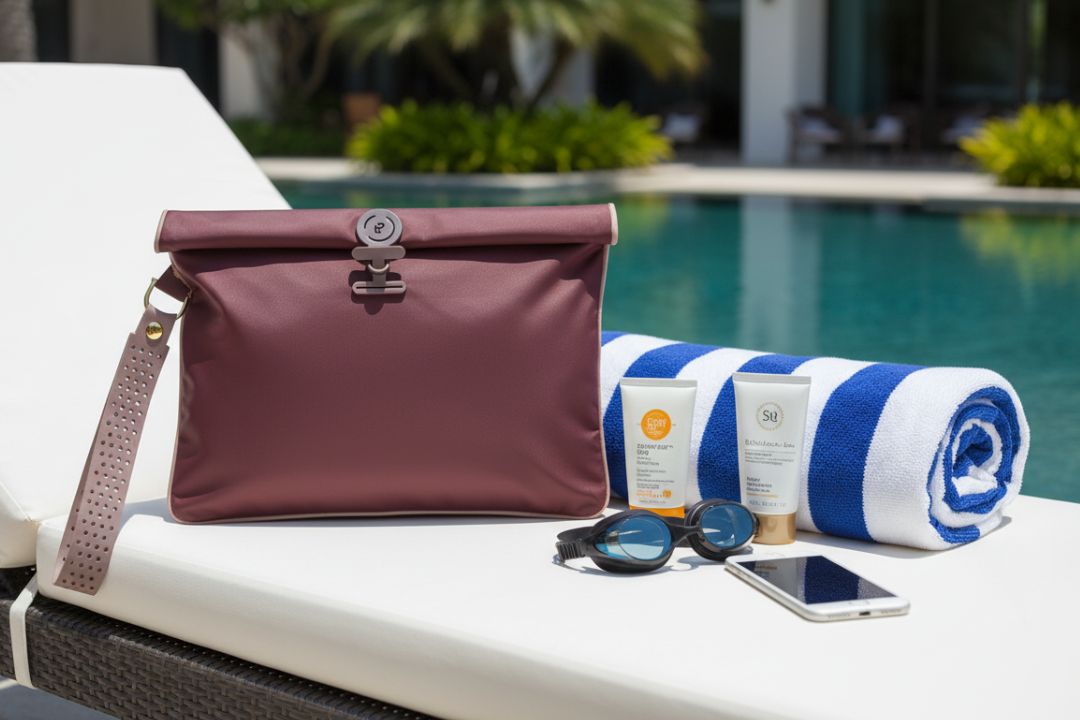 Maxi wet bag on a sun lounger