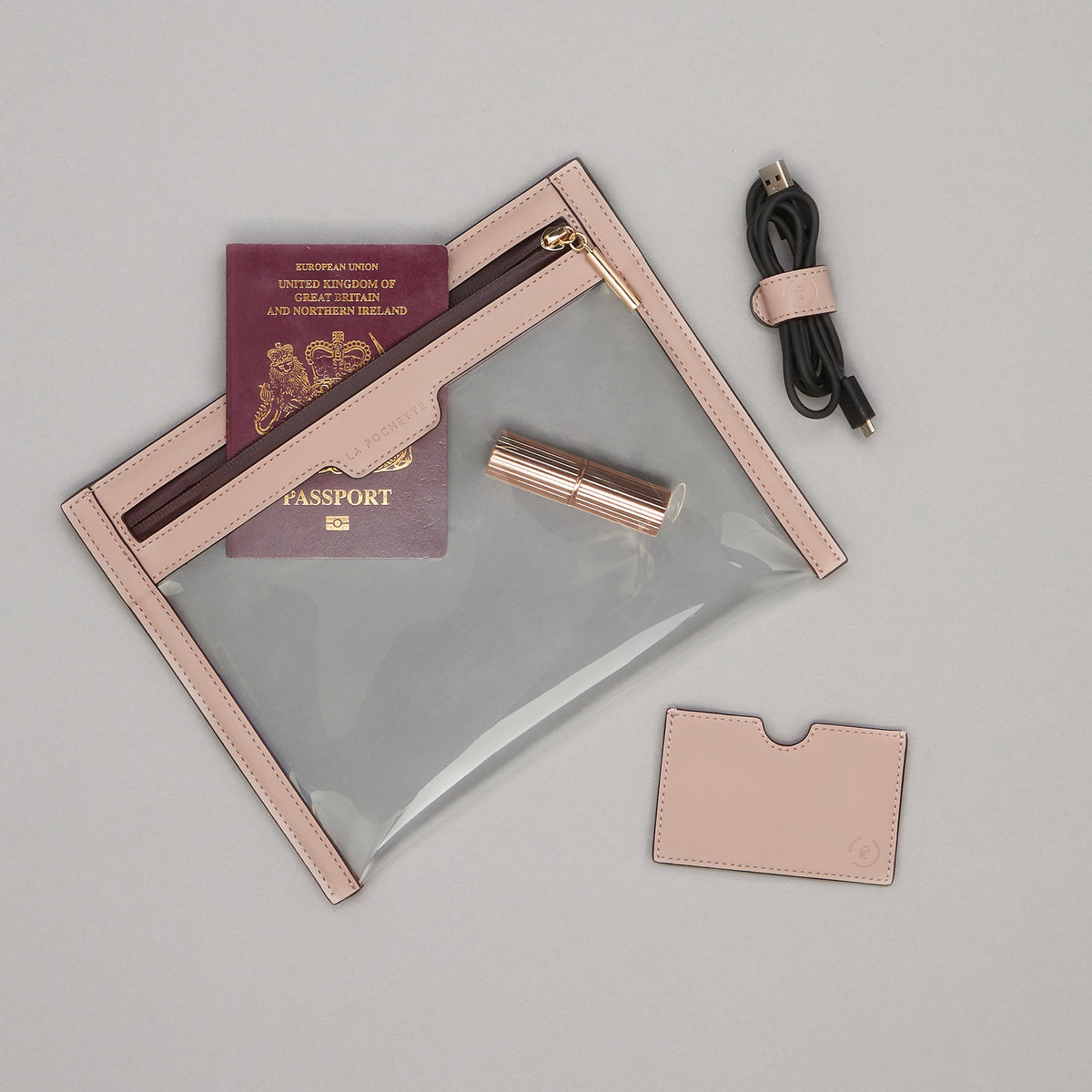 Anywhere Everywhere Wallet in Oxblood Rose colourway containing passport
