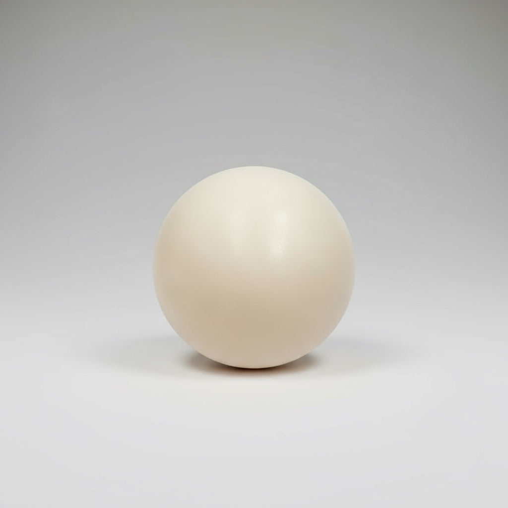 Ivory Pilates ball on grey background