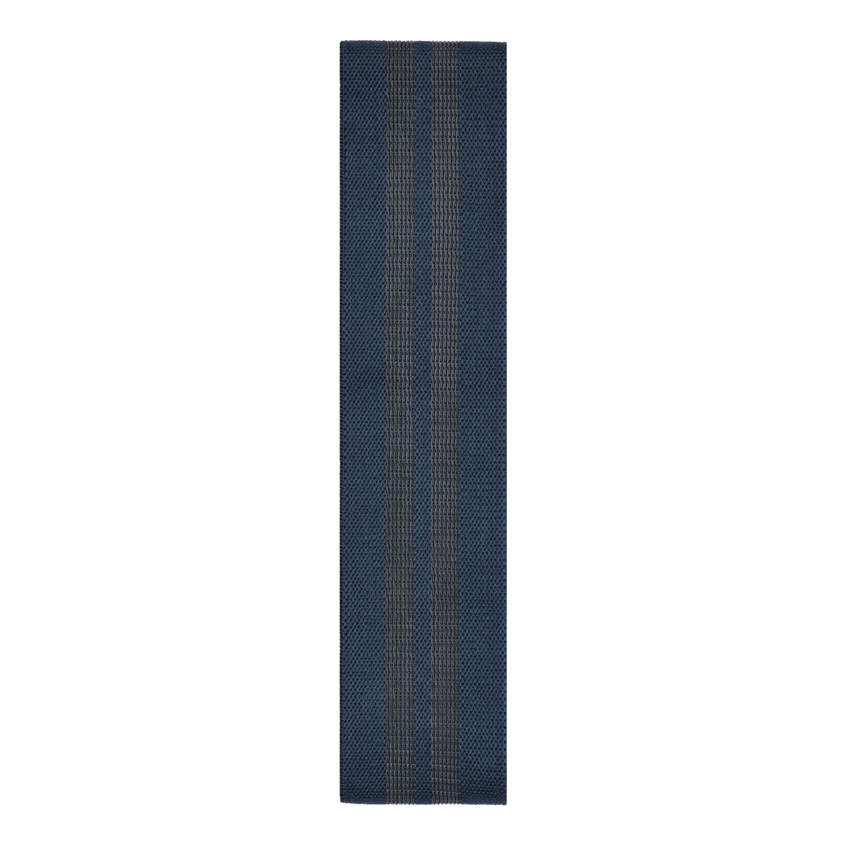 Inside-out view of the La Pochette resistance band in navy showing silicone grips