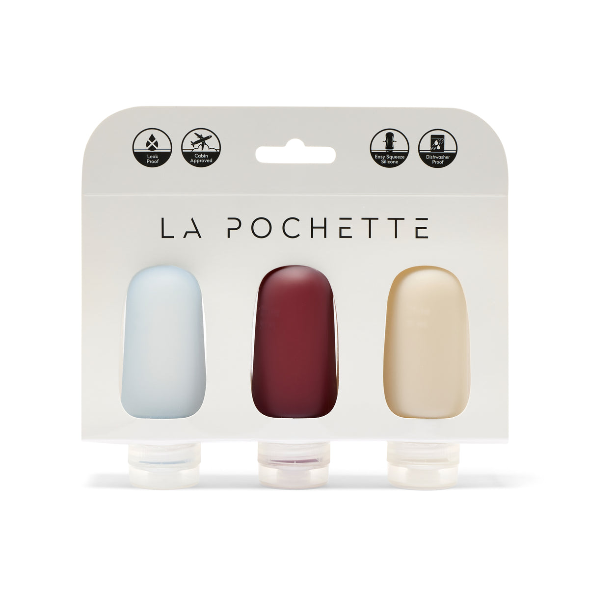 Travel Bottle Trio - Lake Blue / Oxblood / Ecru