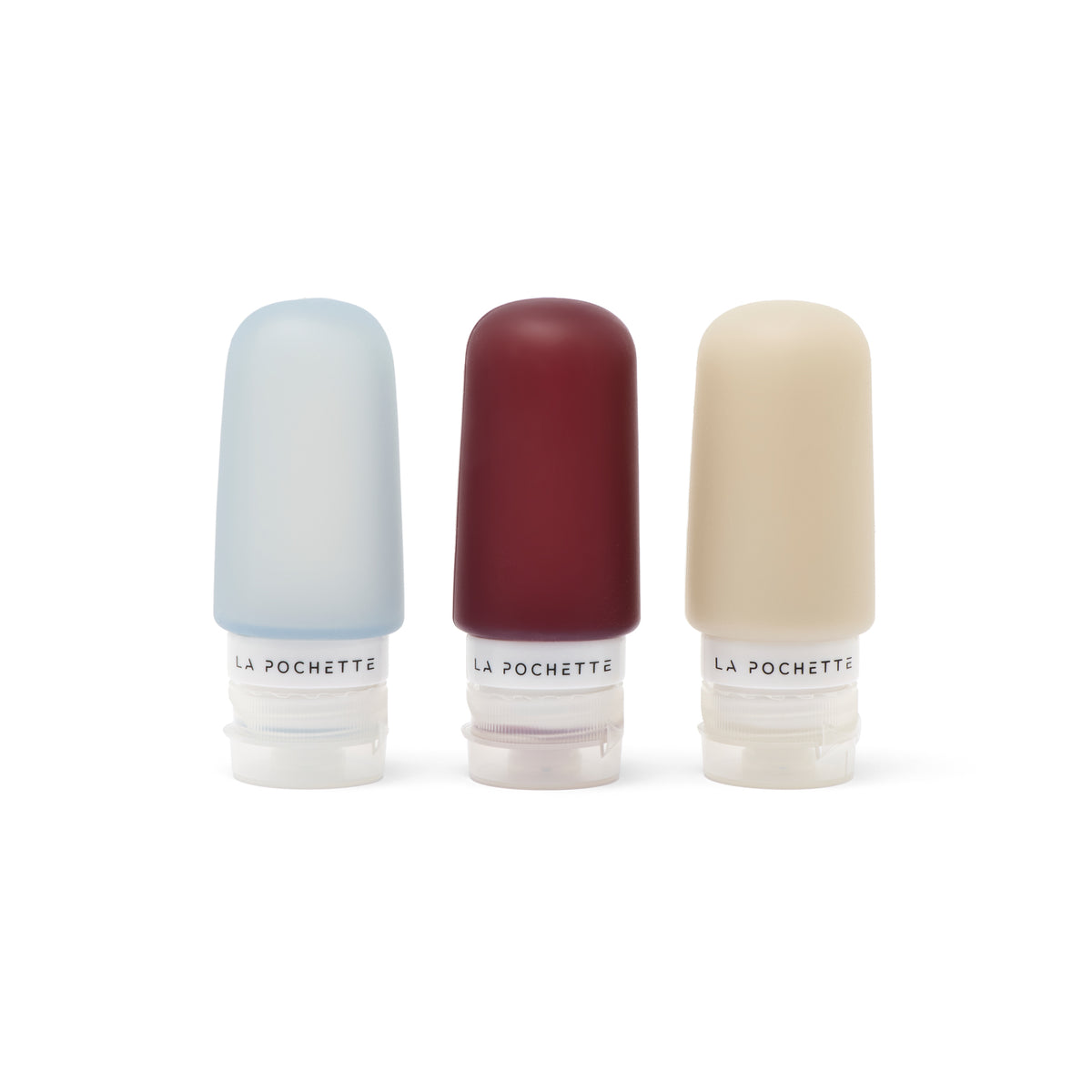 Travel Bottle Trio - Lake Blue / Oxblood / Ecru