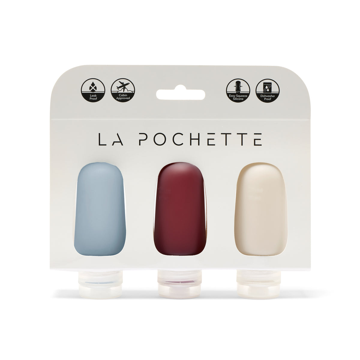 Travel Bottle Trio - Lake Blue / Oxblood / Ecru