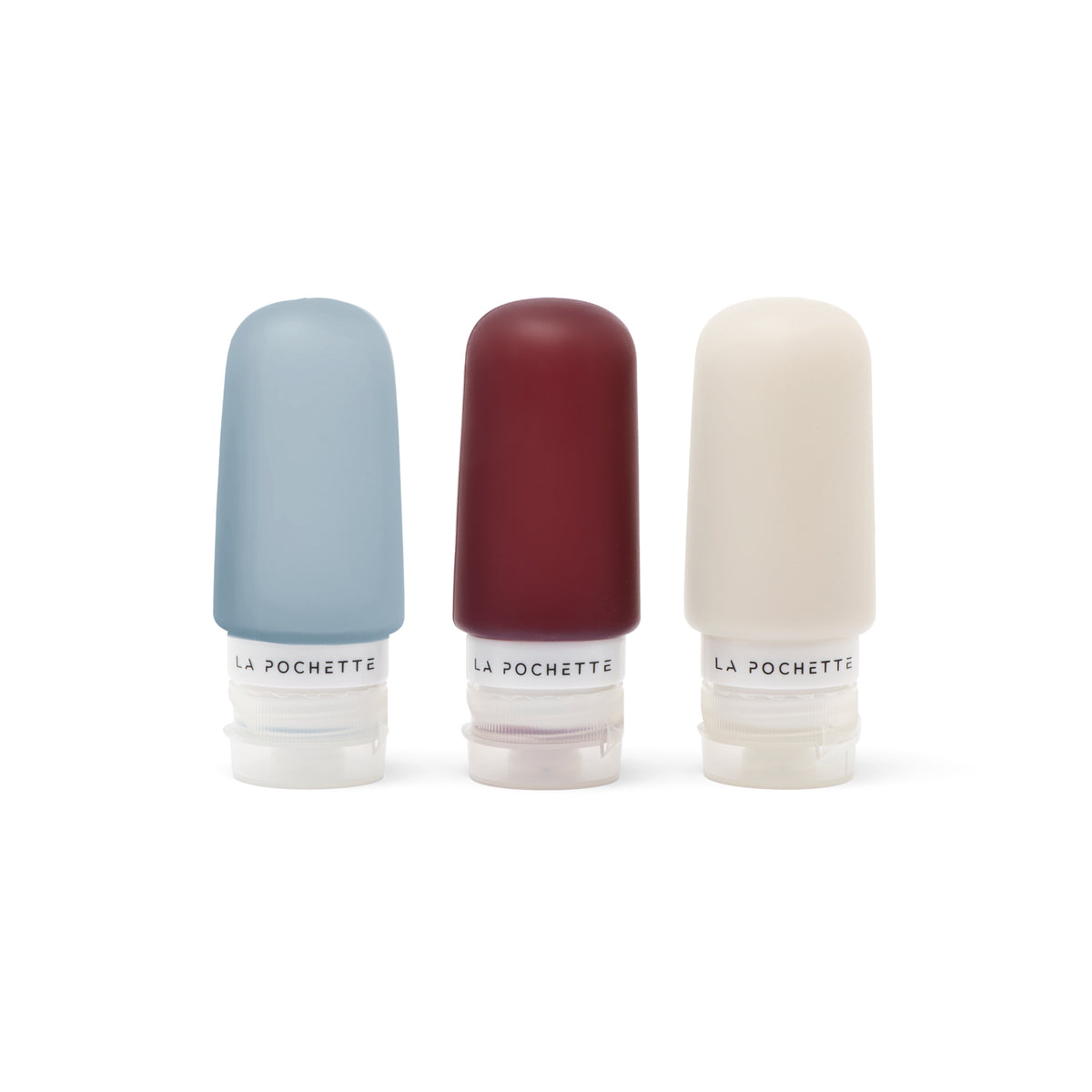 Travel Bottle Trio - Lake Blue / Oxblood / Ecru