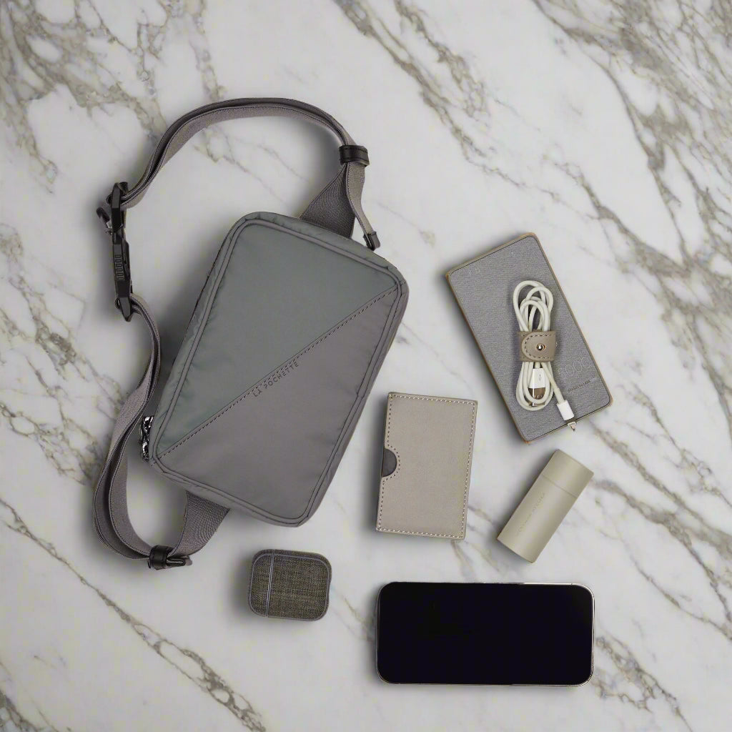 Go Anywhere Convertible Gürteltasche - Salbeigrün / Schiefergrau