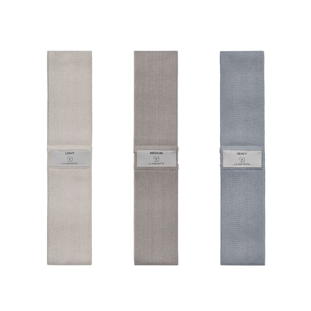 Set Of Three Resistance Bands -  (Cashmere, Putty, Grey)
