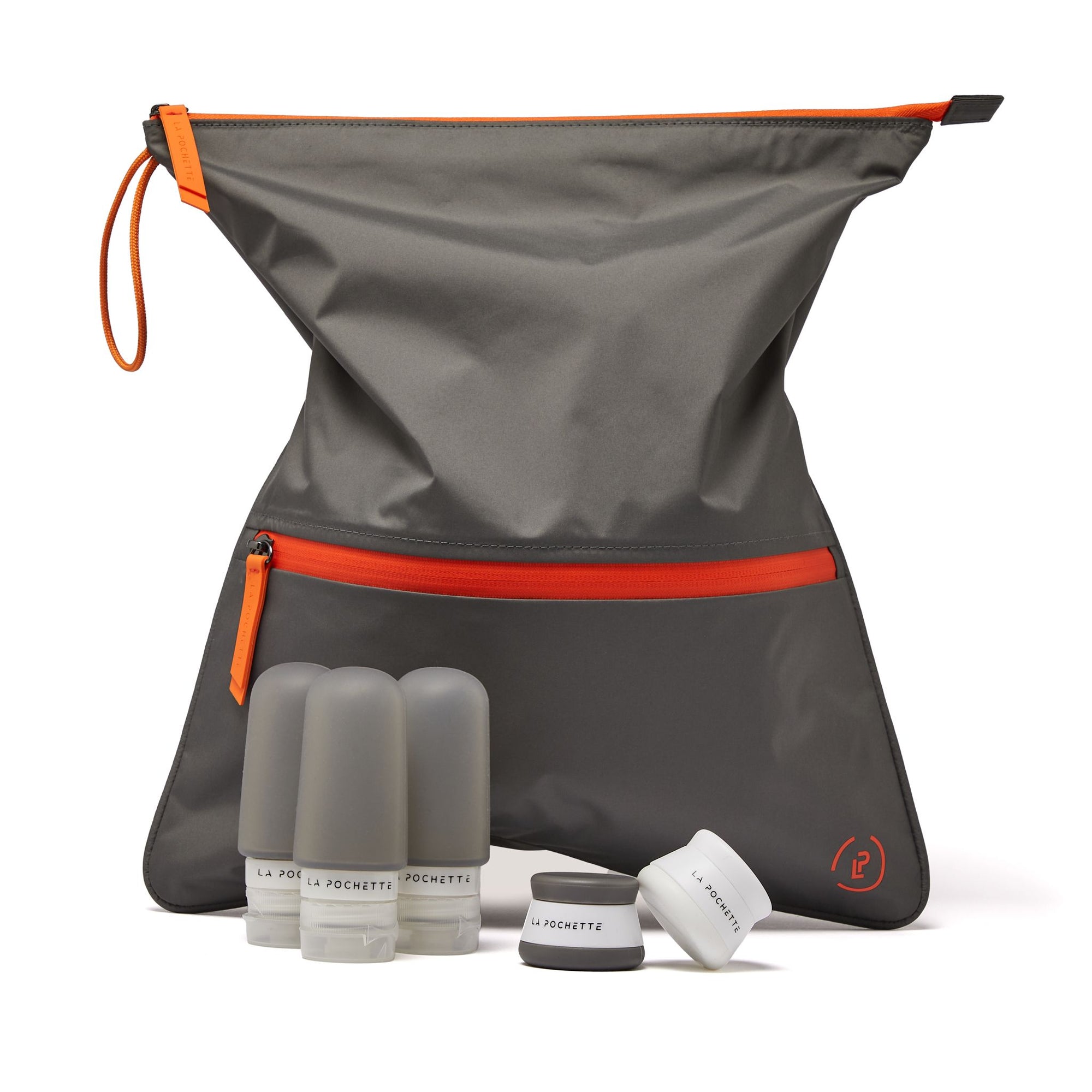 Pewter Flame Sweat Bag Bundle with Charcoal travel bottles and travel pots
