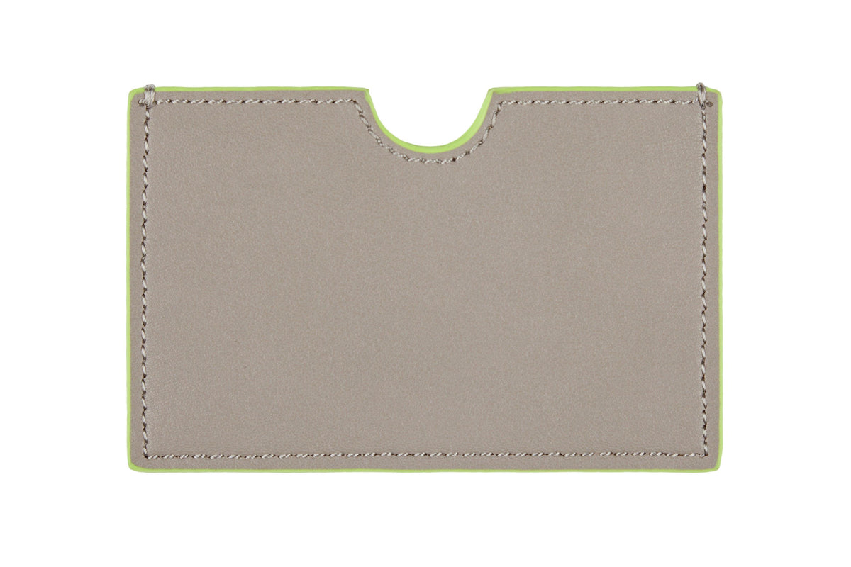 Card Wallet in Walnut Neon Green colourway 