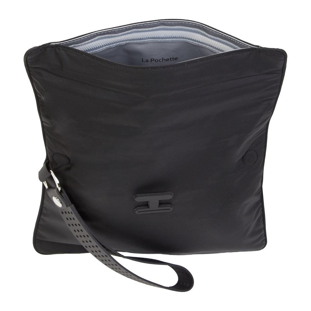 Large Wet Bag in Ink open, and showing waterproof lining 