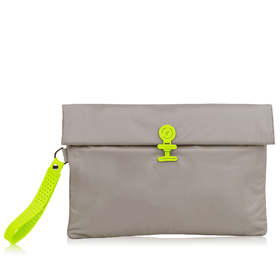 Maxi Wet Bag in Walnut Neon Green colourway, folded closed