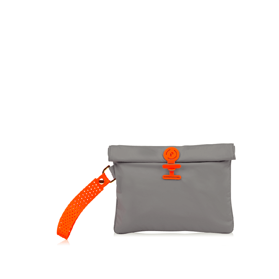 Small Wet Bag in Shadow Neon Orange colourway, folded closed