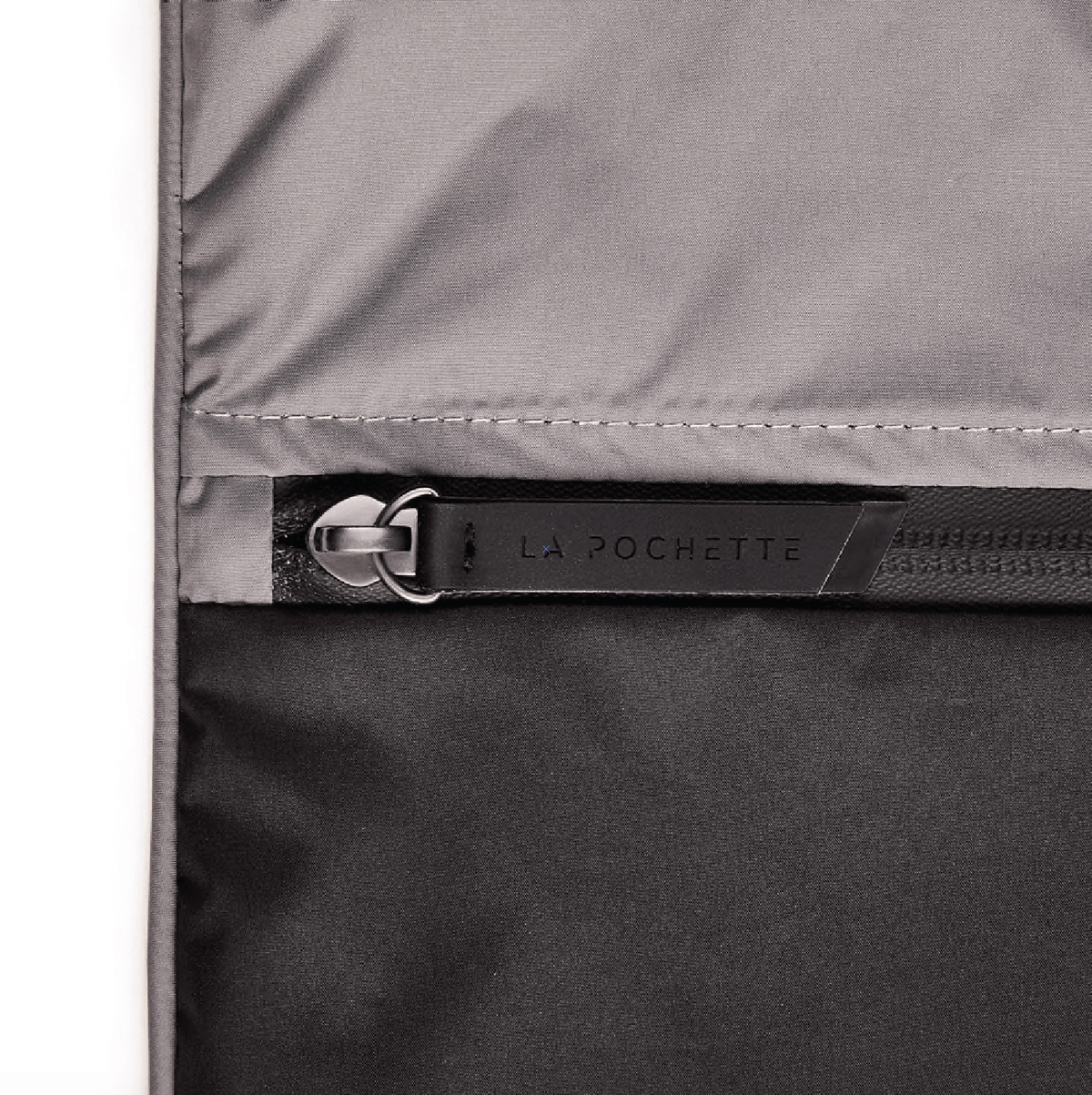 Pewter Ink Sweat Bag zip detail