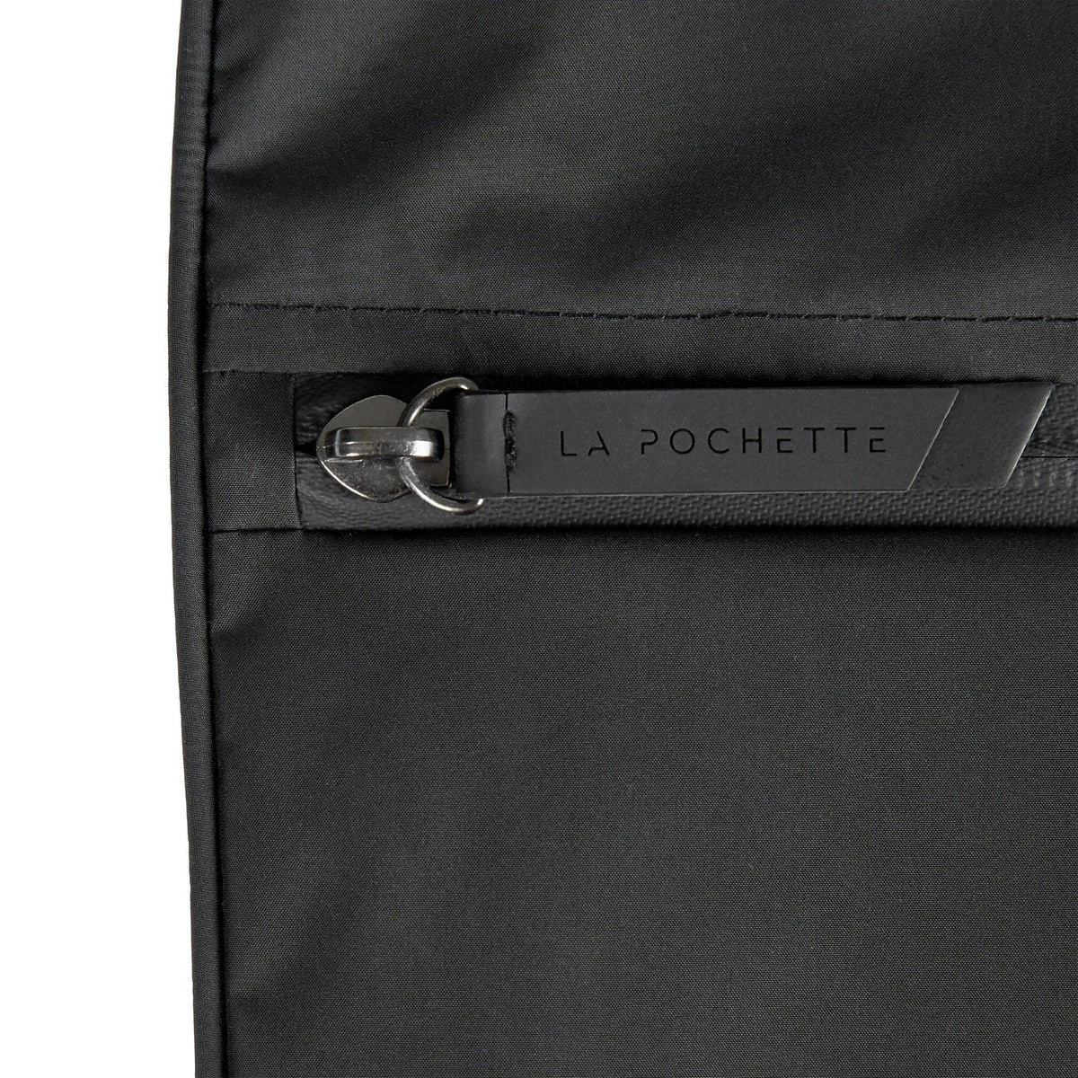 La Pochette zip detail on the Ink Sweat Bag