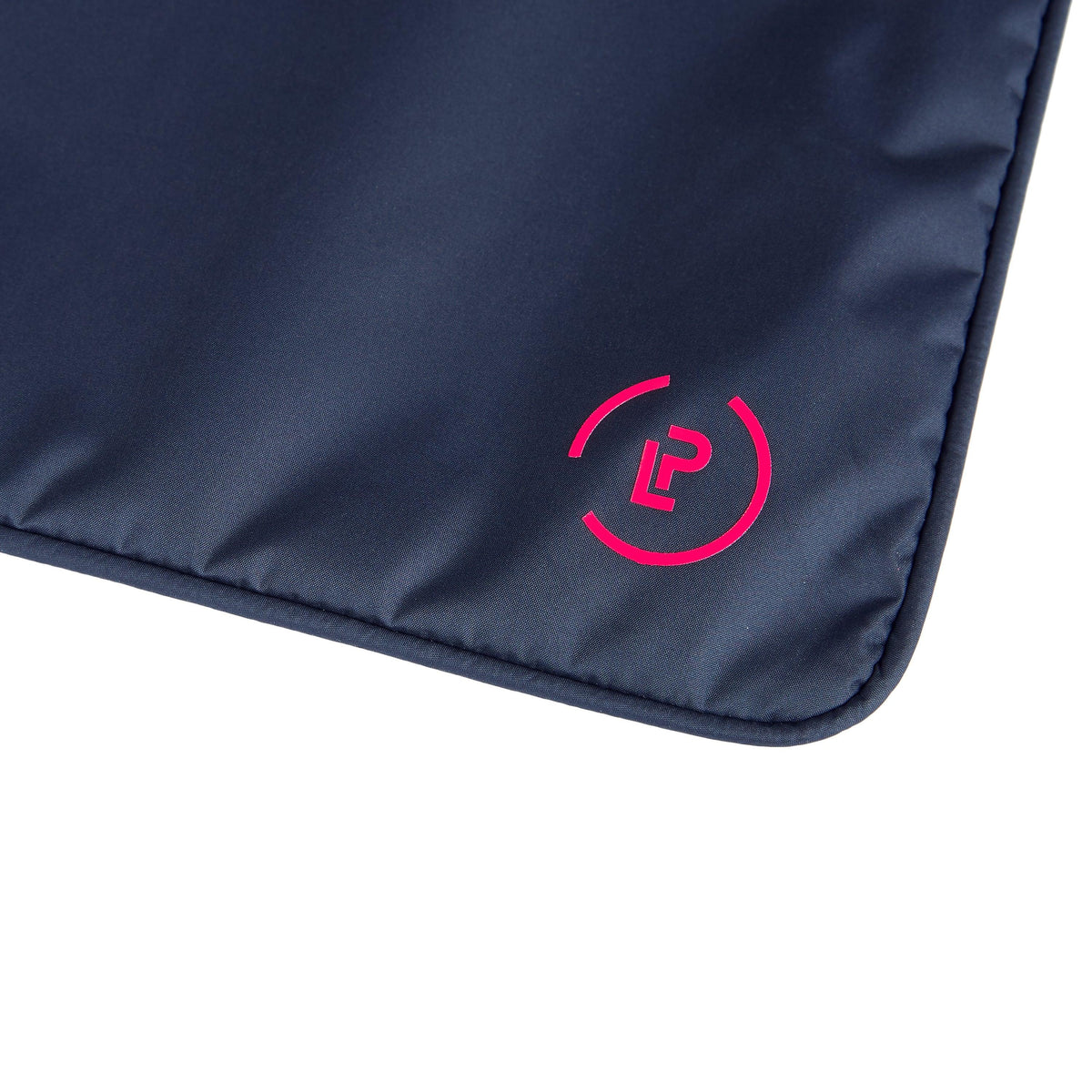 La Pochette logo on the bottom corner of Oxblood Rose Sweat Bag 