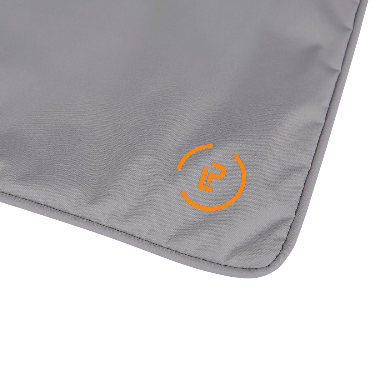 La Pochette logo on the bottom corner of Shadow Neon Orange Sweat Bag 