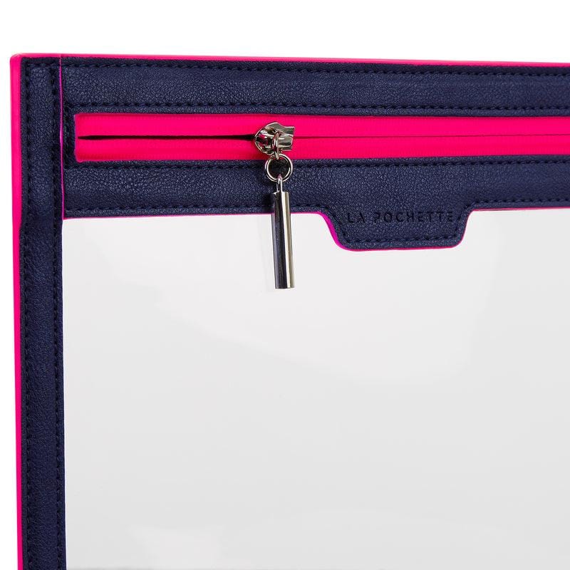 Close up of the zip and side on the Anywhere Everywhere Wallet in Midnight Ink colourway