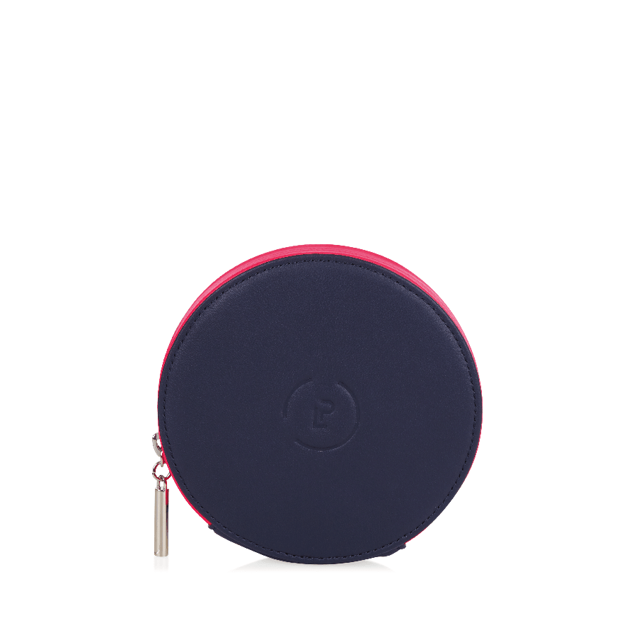 Circle Purse in Midnight Neon Pink colourway 