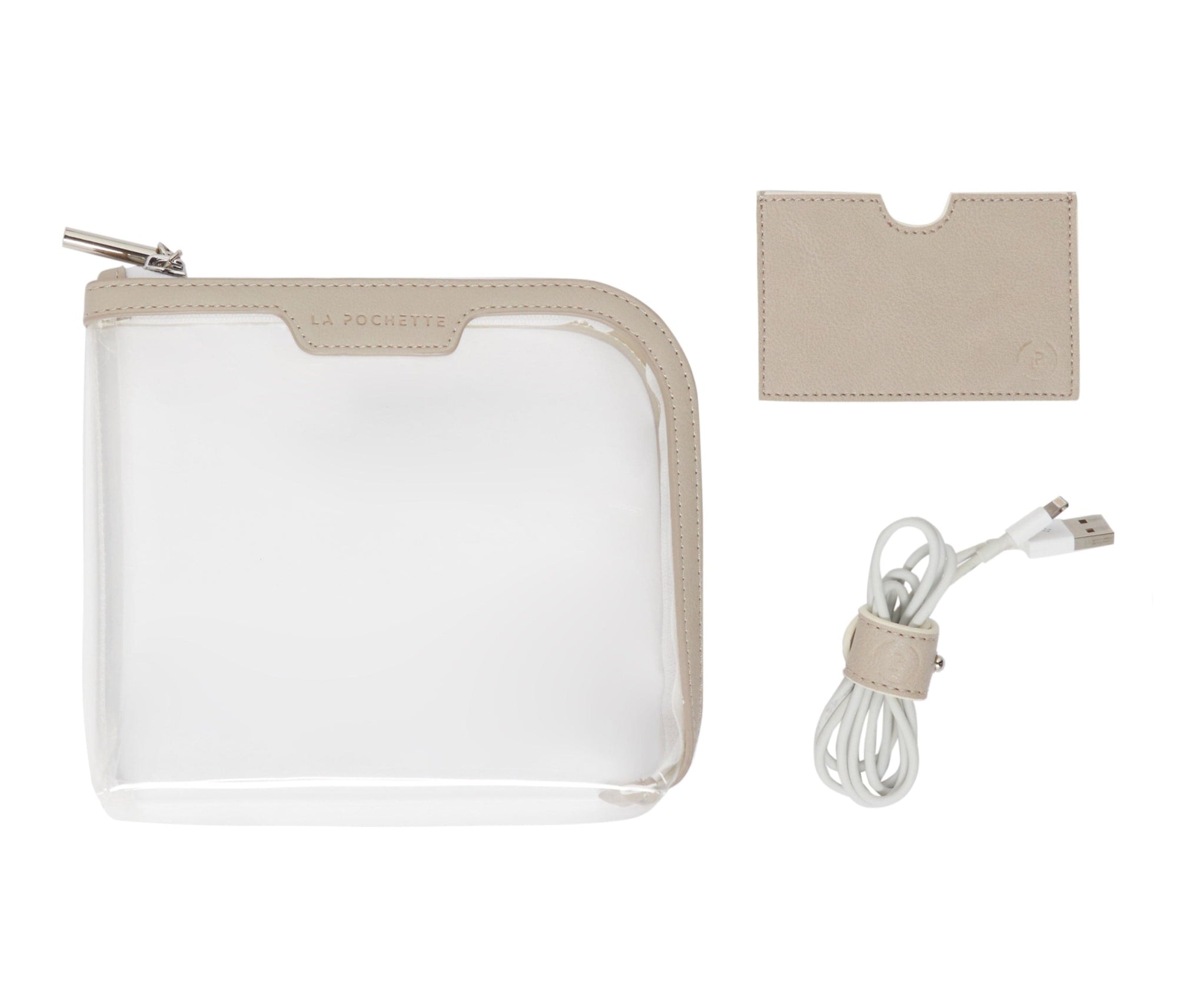 Commute Collection in Cashmere White colourway featuring Small Anywhere Everywhere, Card Wallet, and Cable Tidy 