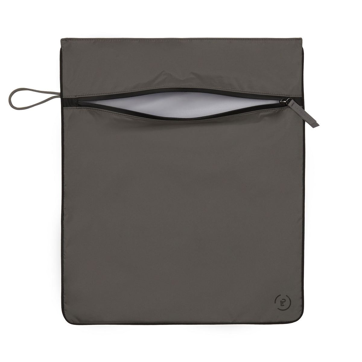 Kit Bag in Pewter Ink colourway unzipped showing inner lining