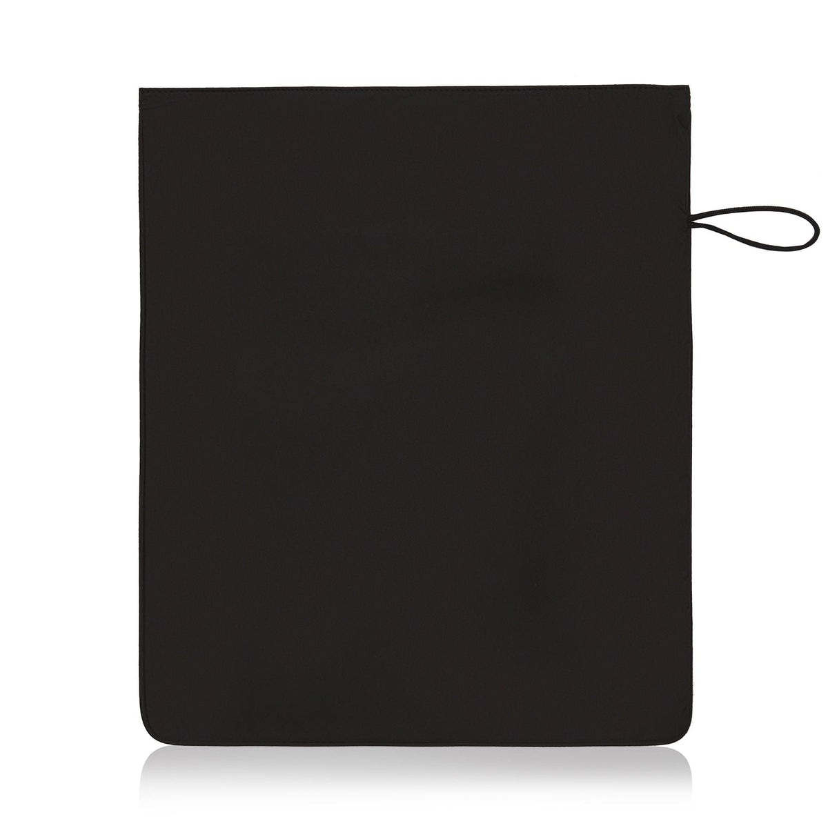 Back view of the black Kit bag, showing the side hook for hanging in changing rooms or showers