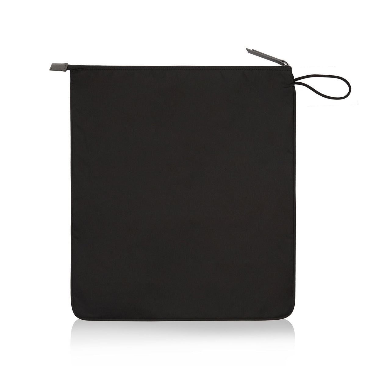 Back view of black and grey Sweat Bag showing the back as fully black with a side hook for hanging in changing rooms