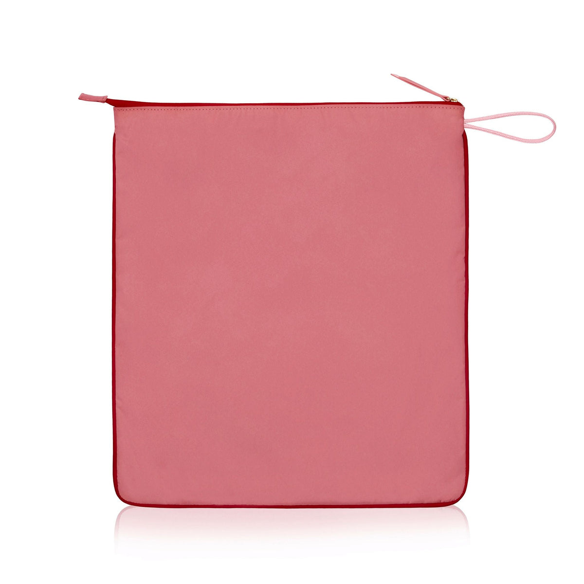 Back view of Sweat Bag in vivid pink and red showing side hook for hanging in changing rooms or lockers