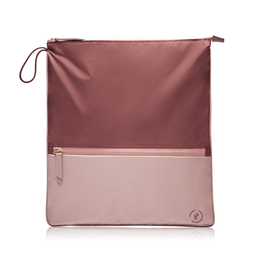 Sweat Bag in burgundy and soft pink - Deodorising Sweat Bag for storing post workout kit inside a tote, backpack or day bag
