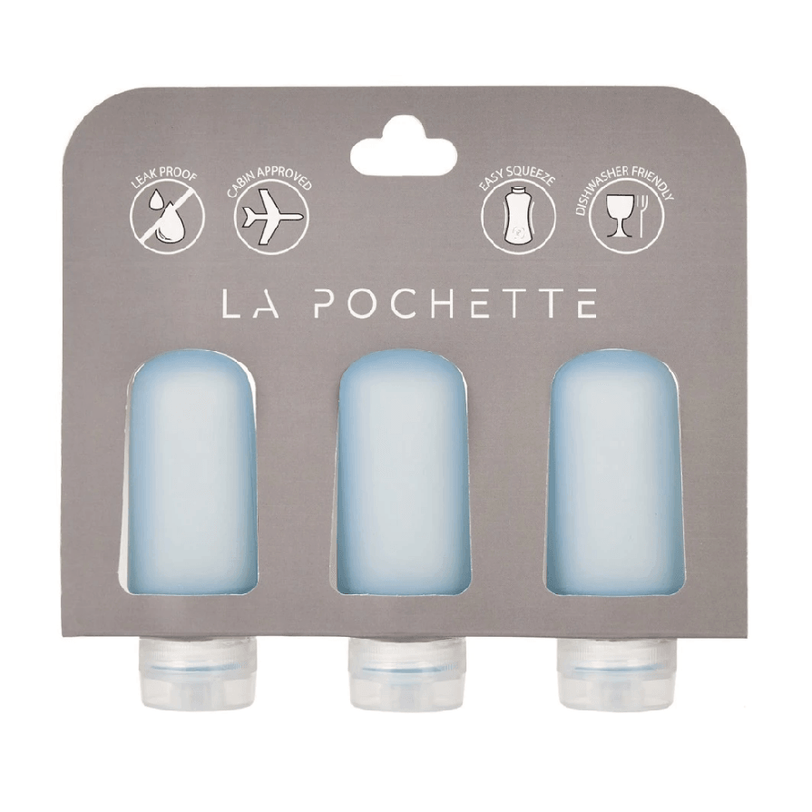 Travel Bottle Trio in Lake Blue colourway