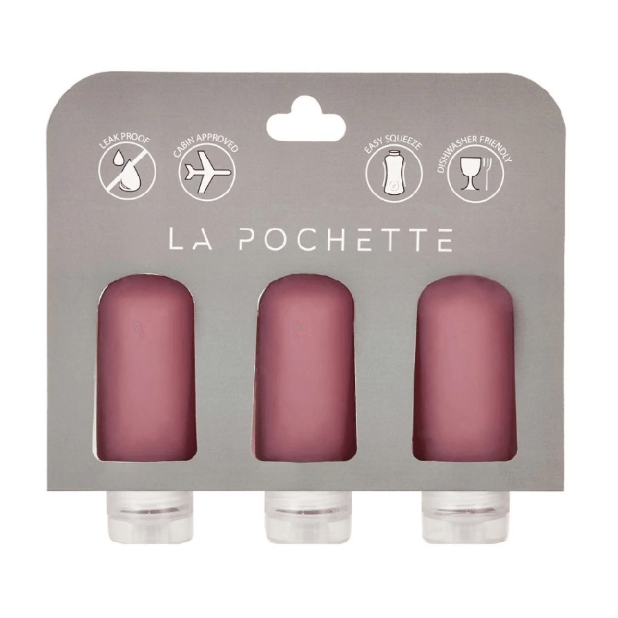 Travel Bottle Trio in Oxblood colourway