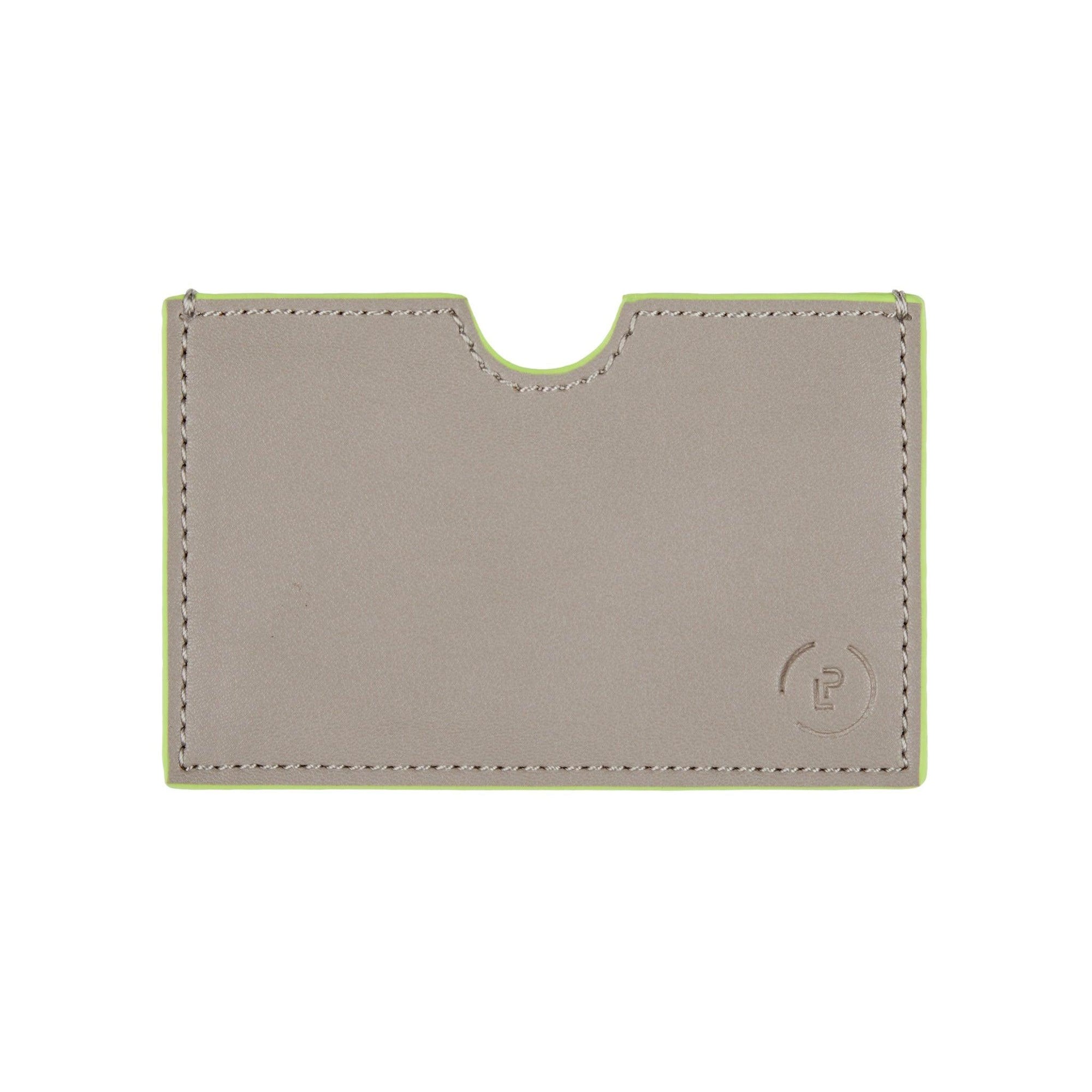 Card Wallet in Walnut Neon Green  colourway 